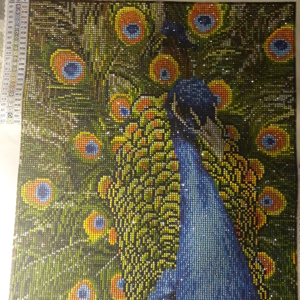A peacock diamond art
